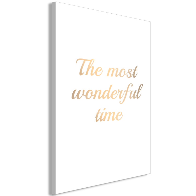 Canvas Print The Most Wonderful Time - Golden Sentence, Inscription on a White Background 146318 additionalImage 2