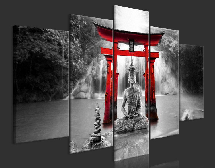 Acrylic Print Buddha's Smile - Red [Glass] 150618 additionalImage 6