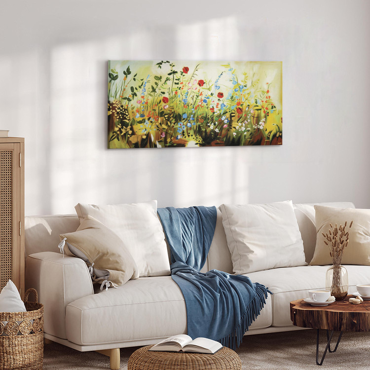 Canvas Print Charming Meadow (1-piece) - Colourful composition of small flowers 48618 additionalImage 10