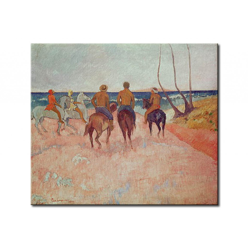 Schilderij  Paul Gauguin: Horseman On The Beach (Hiva Hoa)