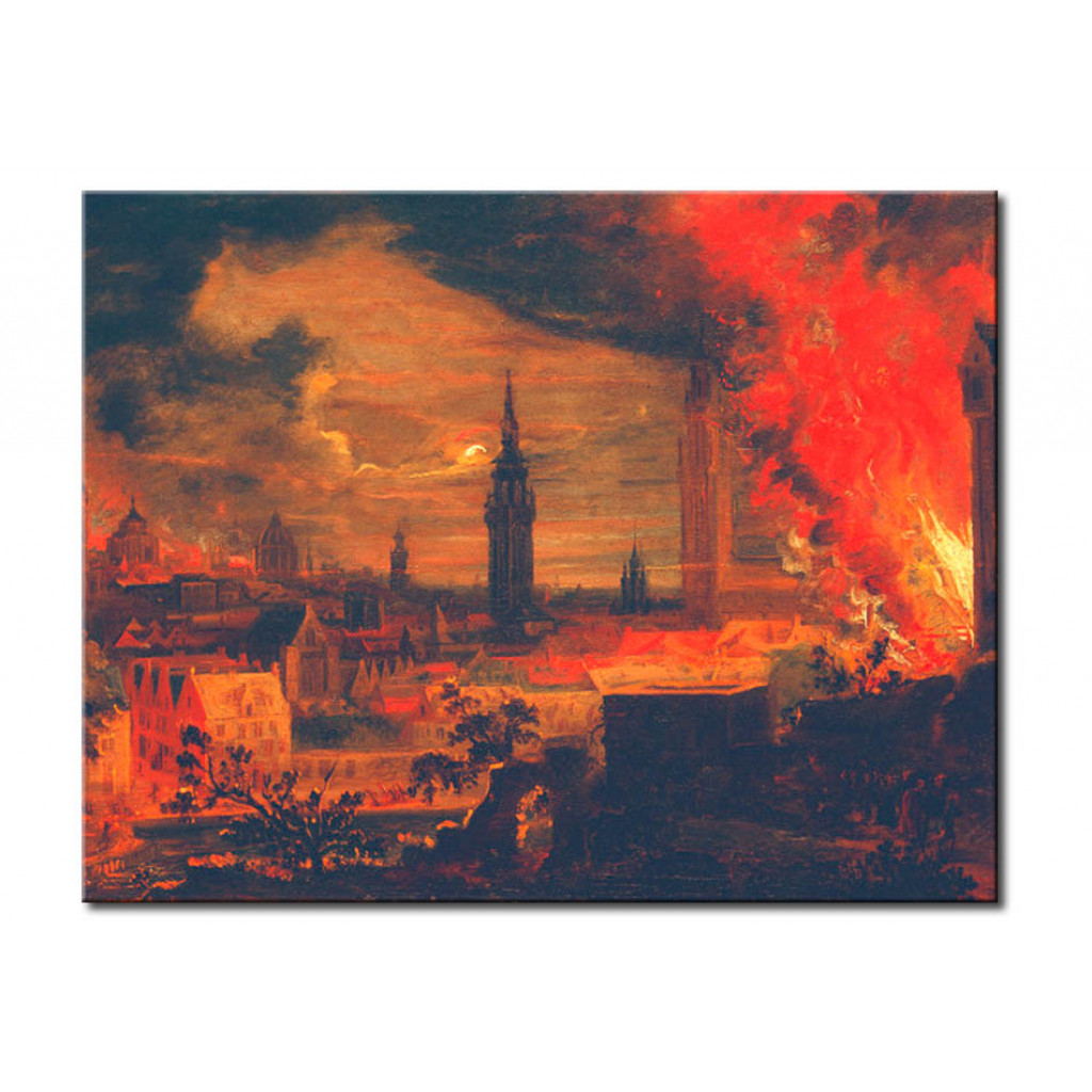 Schilderij  Peter Paul Rubens: Nächtlicher Brand In Einer Stadt