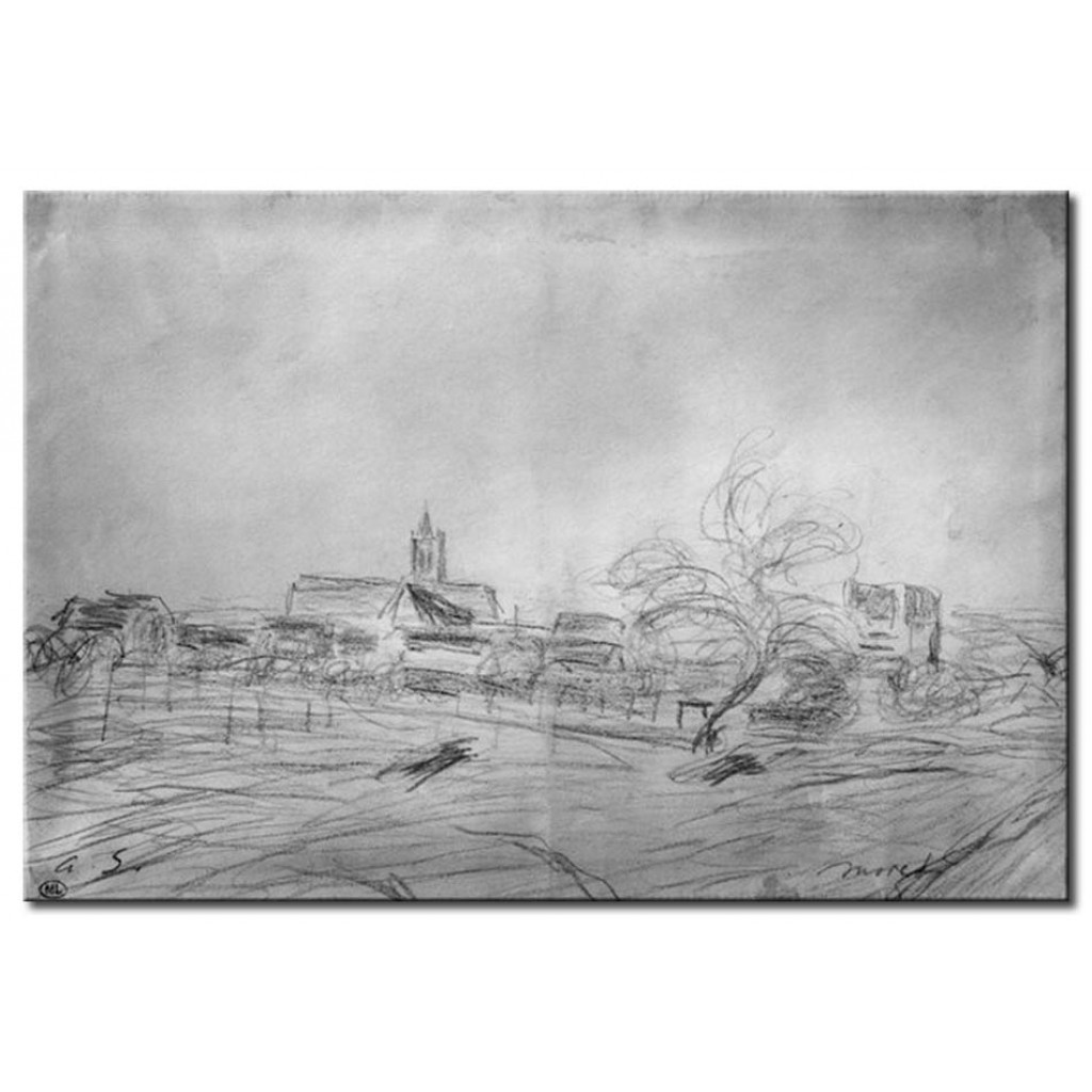 Schilderij  Alfred Sisley: Vue De Moret Sur Loing