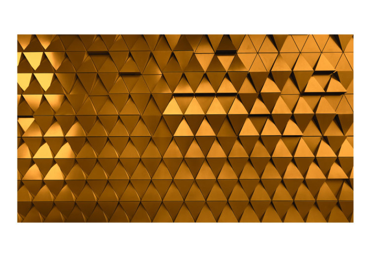 Papier peint moderne Armure dorée - Fond avec texture de métal et éléments géométriques 89818 additionalImage 1