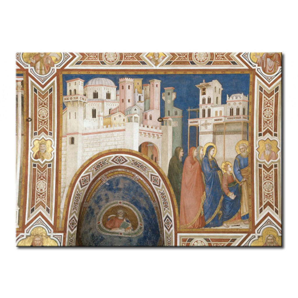 Schilderij  Giotto Di Bondone: The 12yearold Jesus Returning To Nazareth With Mary And Joseph