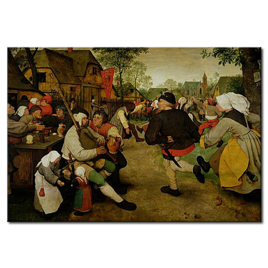 Schilderij  Pieter Bruegel The Elder: Peasant Dance, (Bauerntanz)