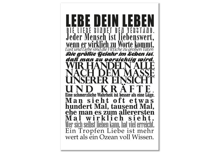 Obraz na płótnie Lebe dein leben (1-częściowy) pionowy