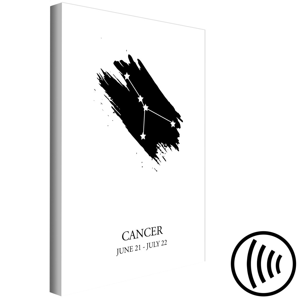 Obraz Znak Zodiaku Rak (1-częściowy) - Czarno-biały Motyw Graficzny