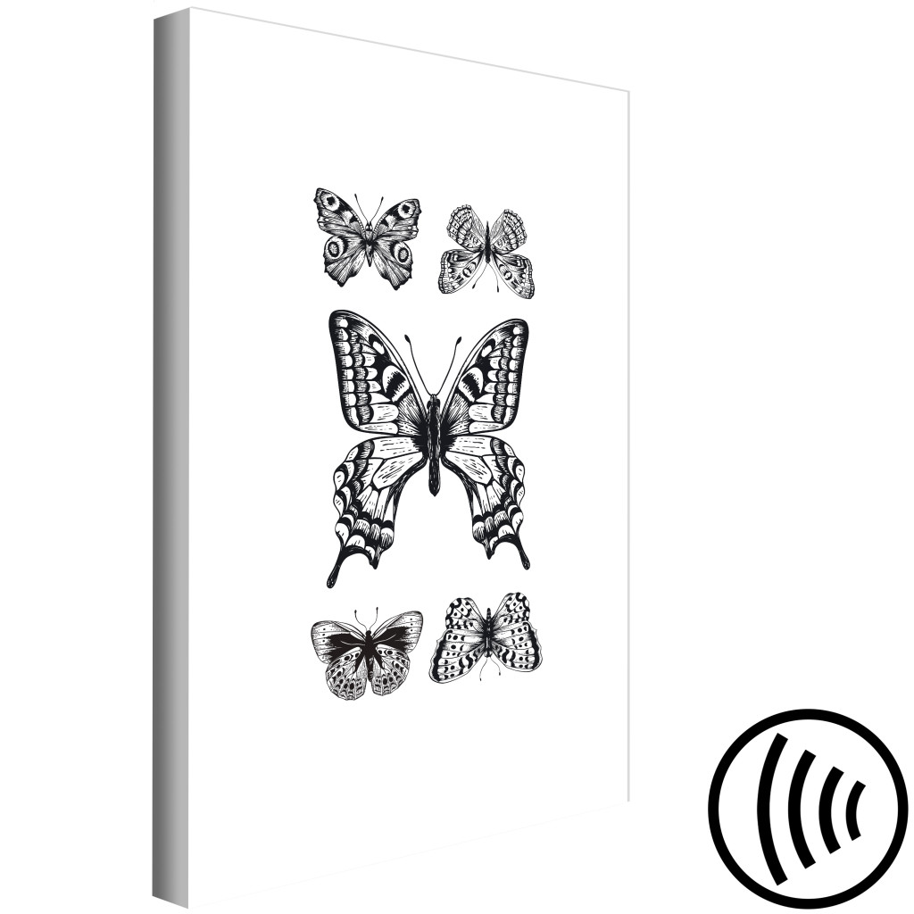 Målning Five Butterflies (1 Part) Vertical