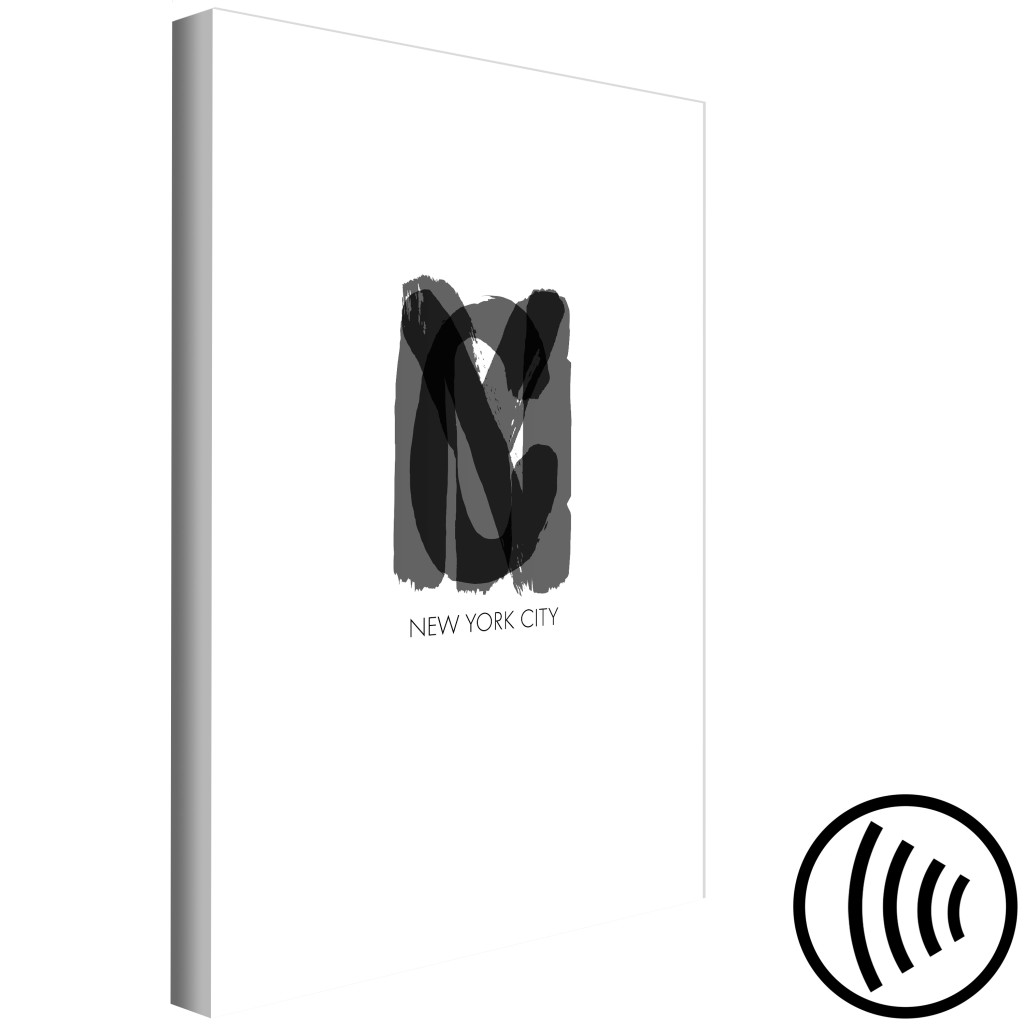 Konst New York-logotyp - Komposition Med Svartgråa Ord På Engelska New York City På En Vit Bakgrund I Minimal Stil