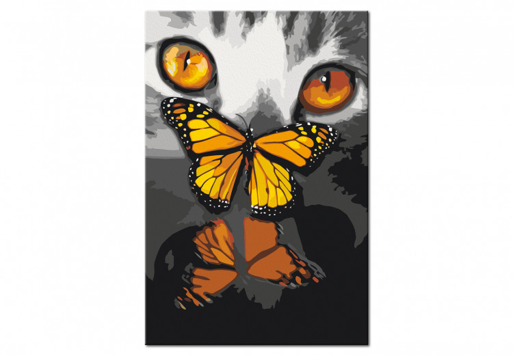Wandbild zum Malen nach Zahlen Kitten and Butterfly 134628 additionalImage 5