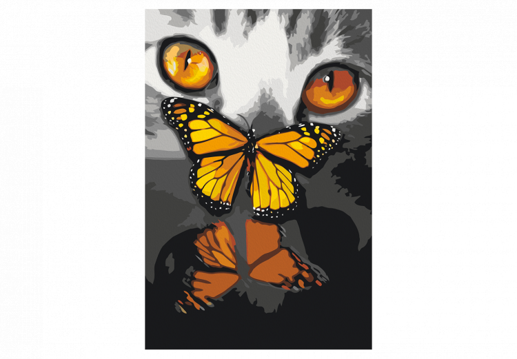 Wandbild zum Malen nach Zahlen Kitten and Butterfly 134628 additionalImage 4
