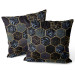 Sammets kudda Floral geometry - hexagons and branches in dark colours 147228 additionalThumb 3