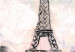 Tableau rond Paris Walk - Painted Landscape With a Couple Walking Against the Background of the Eiffel Tower 148728 additionalThumb 4