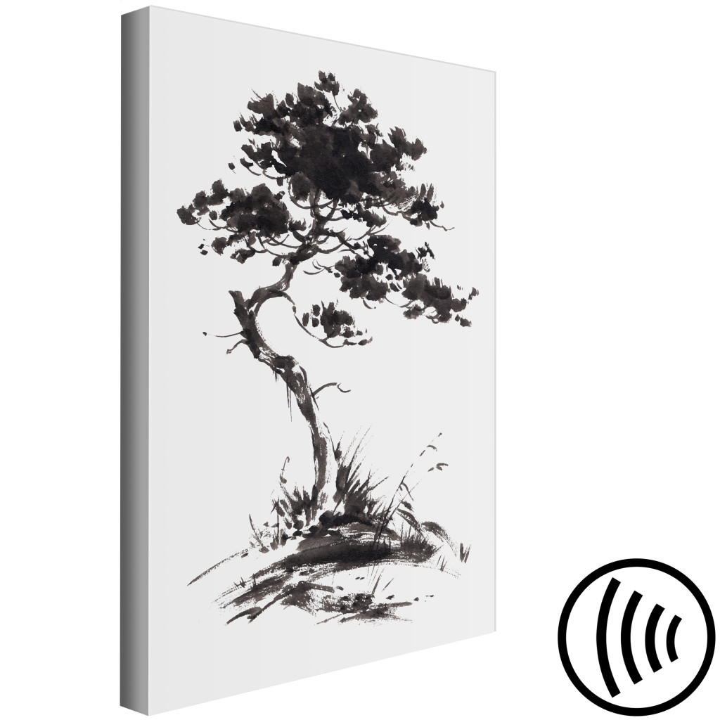 Konst Japanese Pine - Oriental Motif Painted With Black Ink