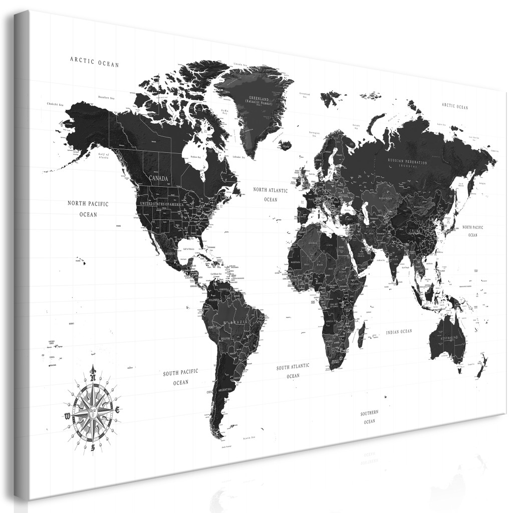Duży Obraz XXL Czarno-biała Mapa II [Large Format]