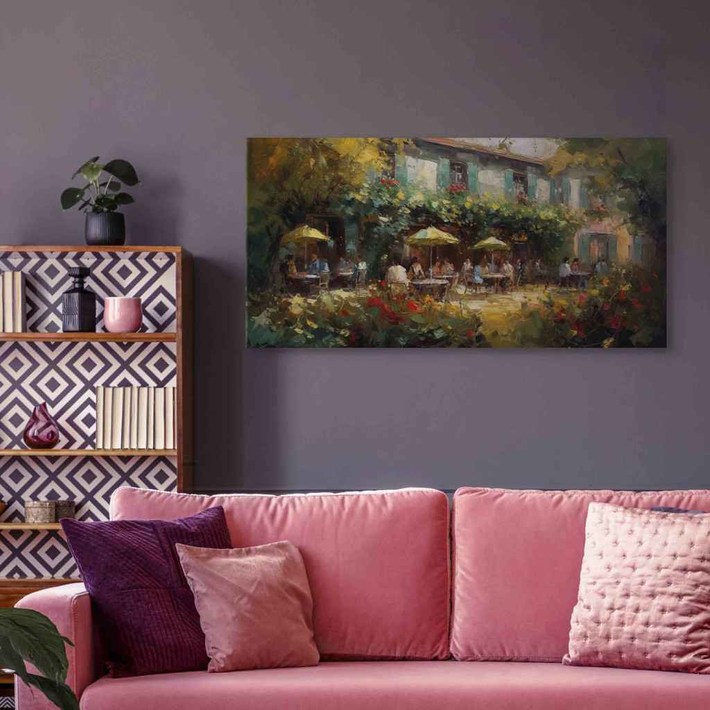 Obraz Kawiarnia Latem -  Malarska Kompozycja Inspirowana Stylem Claude Monet