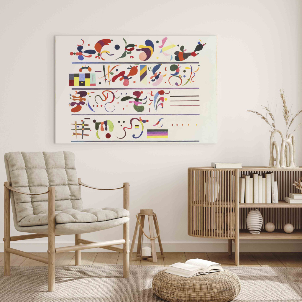 Reprodução Do Quadro Famoso Kandinsky’s Succession - Colorful Signs And Symbols On A White Background