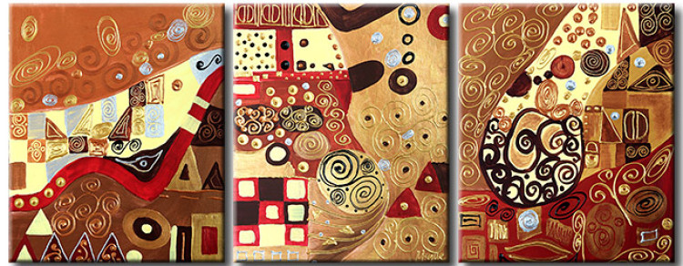 Cadre moderne Abstraction (3 pièces) - fantaisie colorée avec des motifs variés 47928