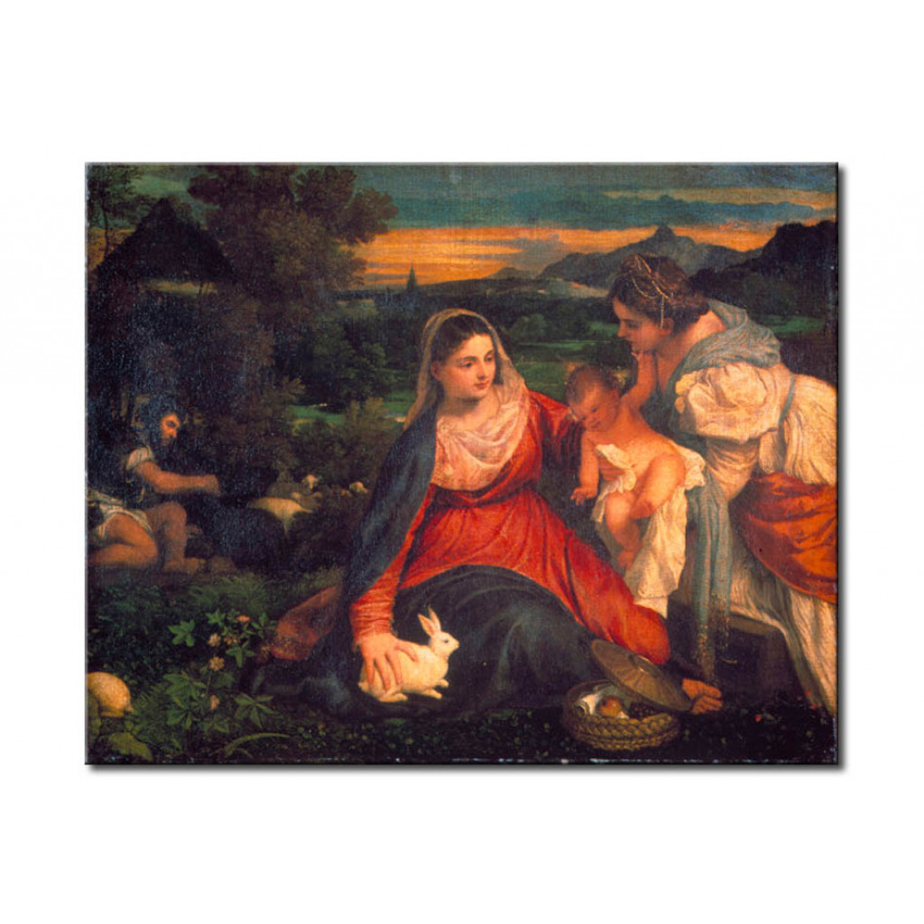 Schilderij  Titiaan: Die Madonna Mit Dem Kaninchen