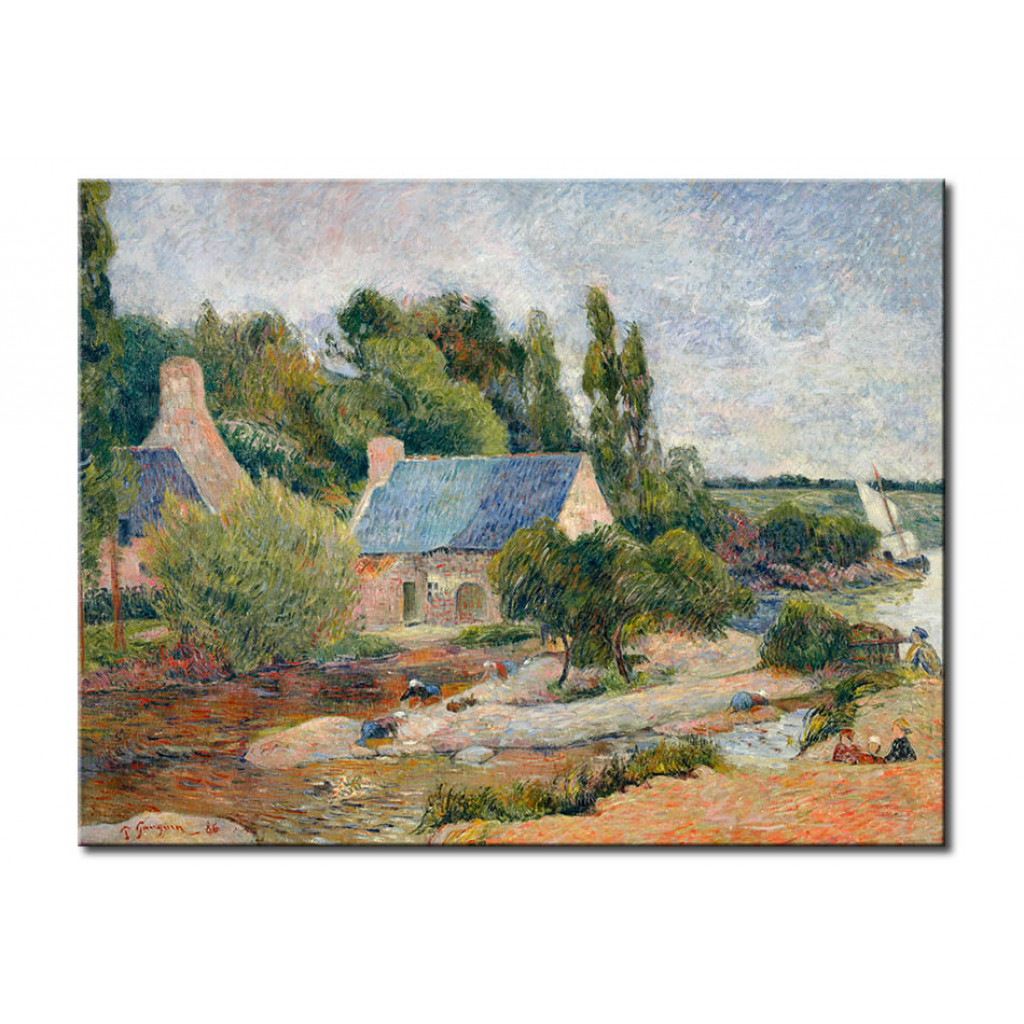 Schilderij  Paul Gauguin: Les Lavandières A Pont-Avèn