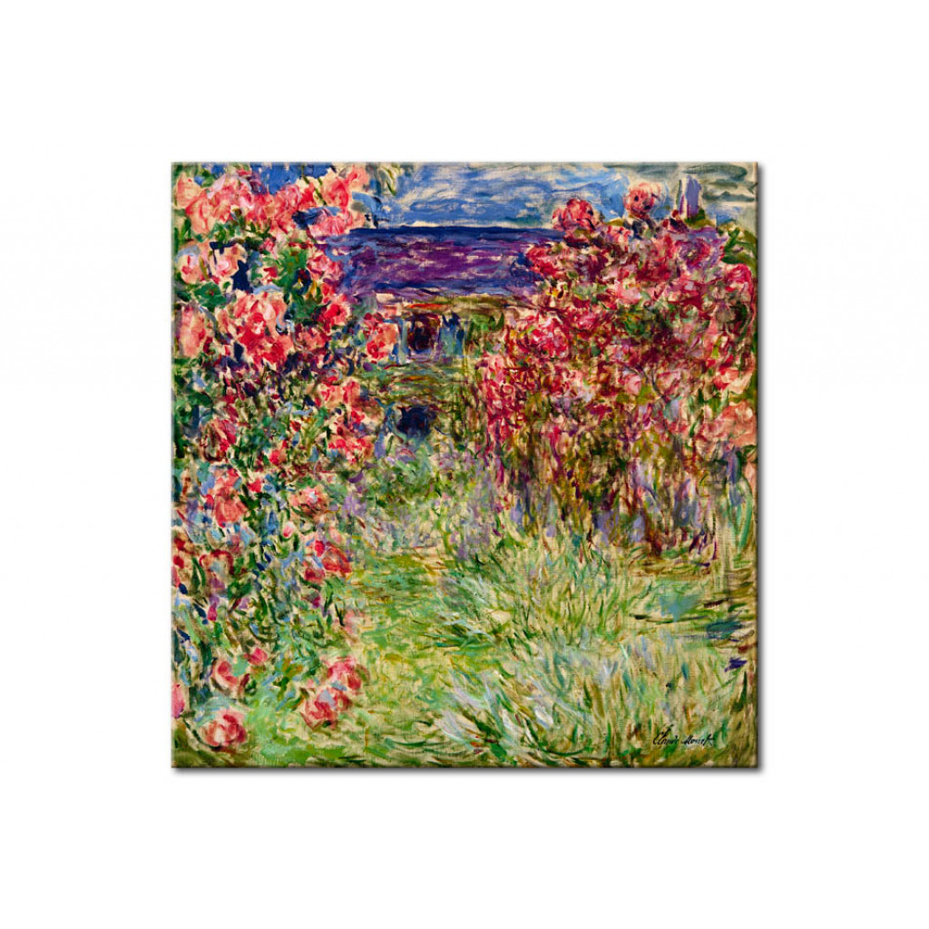 Schilderij  Claude Monet: La Maison Dans Les Roses