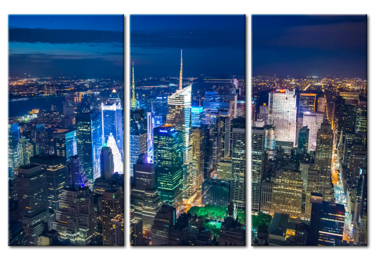 Bild auf Leinwand New York bei Nacht - Luftpanorama der amerikanischen Stadt 58328
