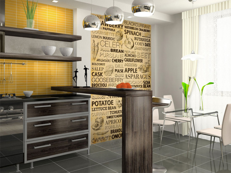 Wall Mural Gourmet Kitchen - Typography of Healthy Ingredients with Graphics for the Kitchen 59828