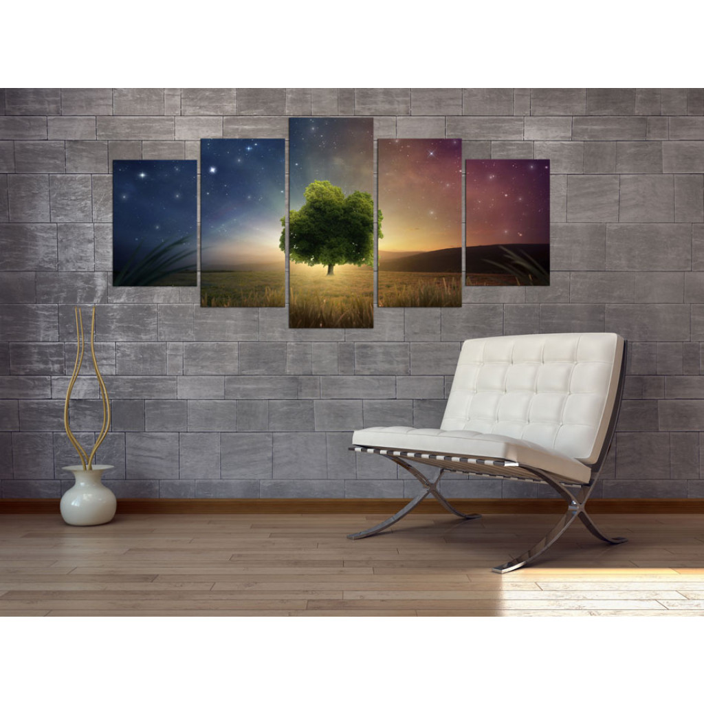 Schilderij  Bomen: Starry Nights