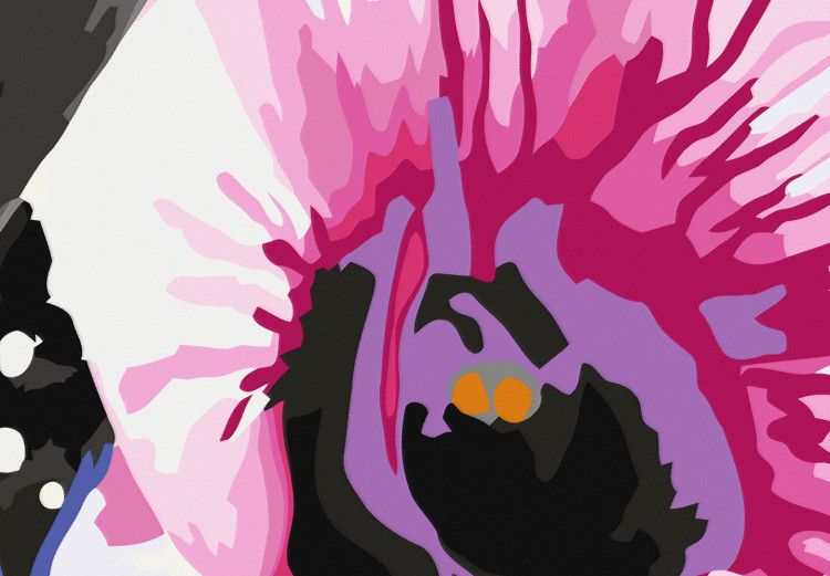 Obraz Twarz Buddy - portret bóstwa w ciemnej szarości z różowym kwiatem 108238 additionalImage 5