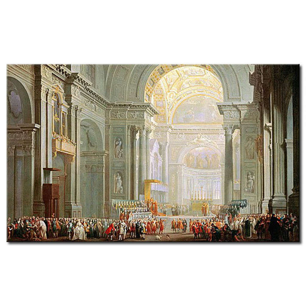 Schilderij  Giovanni Paolo Panini: Interior Of A St. Peter's, Rome