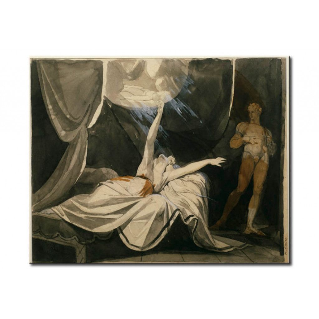 Schilderij  Johann Heinrich Füssli: Kriemhild Dreams Of The Deceased Siegfried