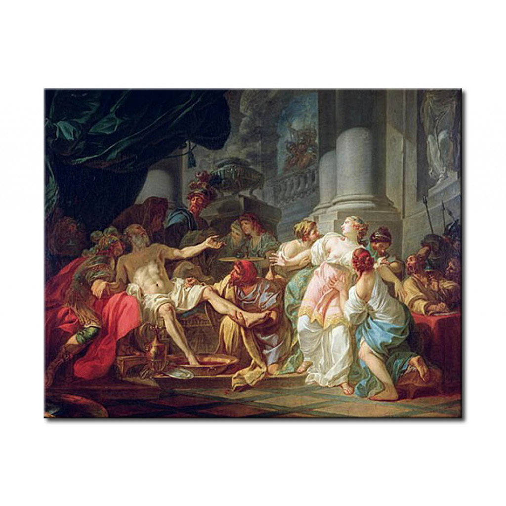 Schilderij  Jacques-Louis David: The Death Of Seneca