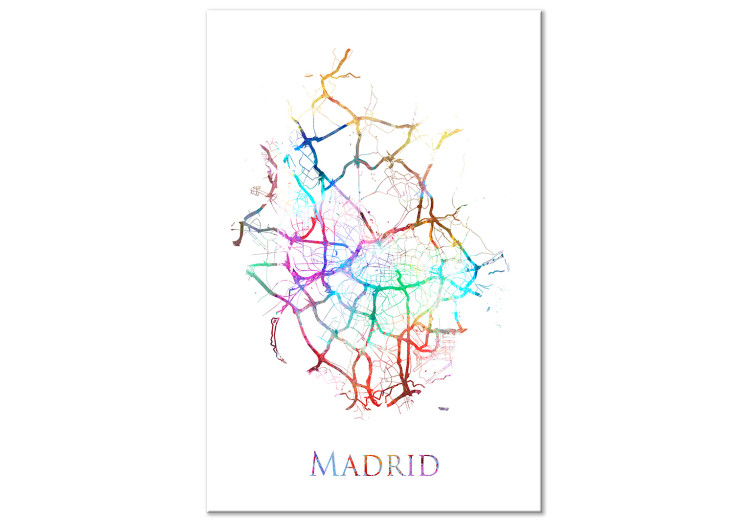 Obraz na płótnie Madryt - tęczowa infrastruktura hiszpańskiego miasta z lotu ptaka