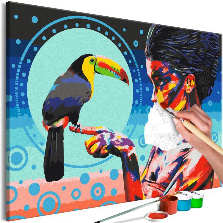 Paint by Number Kit Girl With a Toucan 132038 additionalImage 3
