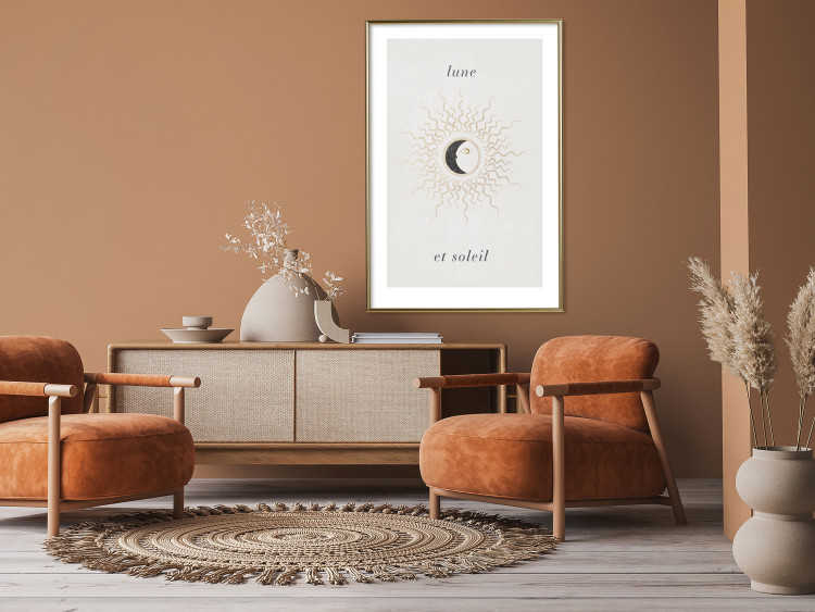 Poster Moon and Sun - Graphical Representation of Celestial Bodies in Bright Tones 146138 additionalImage 16