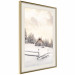 Plakat Zimowa chata - pejzaż wschodu słońca nad górskim domkiem i lasem 148038 additionalThumb 15