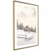 Wandposter Winter Cottage - Sunrise Landscape Over a Mountain Cottage and a Forest 148038 additionalThumb 2
