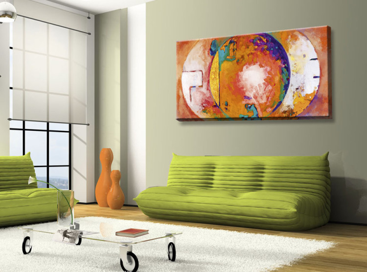 Leinwandbild Orangentraum (1-teilig) - abstrakte Farbenfantasie 46538 additionalImage 2