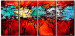 Quadro su tela Alberi neri (4 parti) - astrazione colorata con motivo floreale 47238 additionalThumb 4