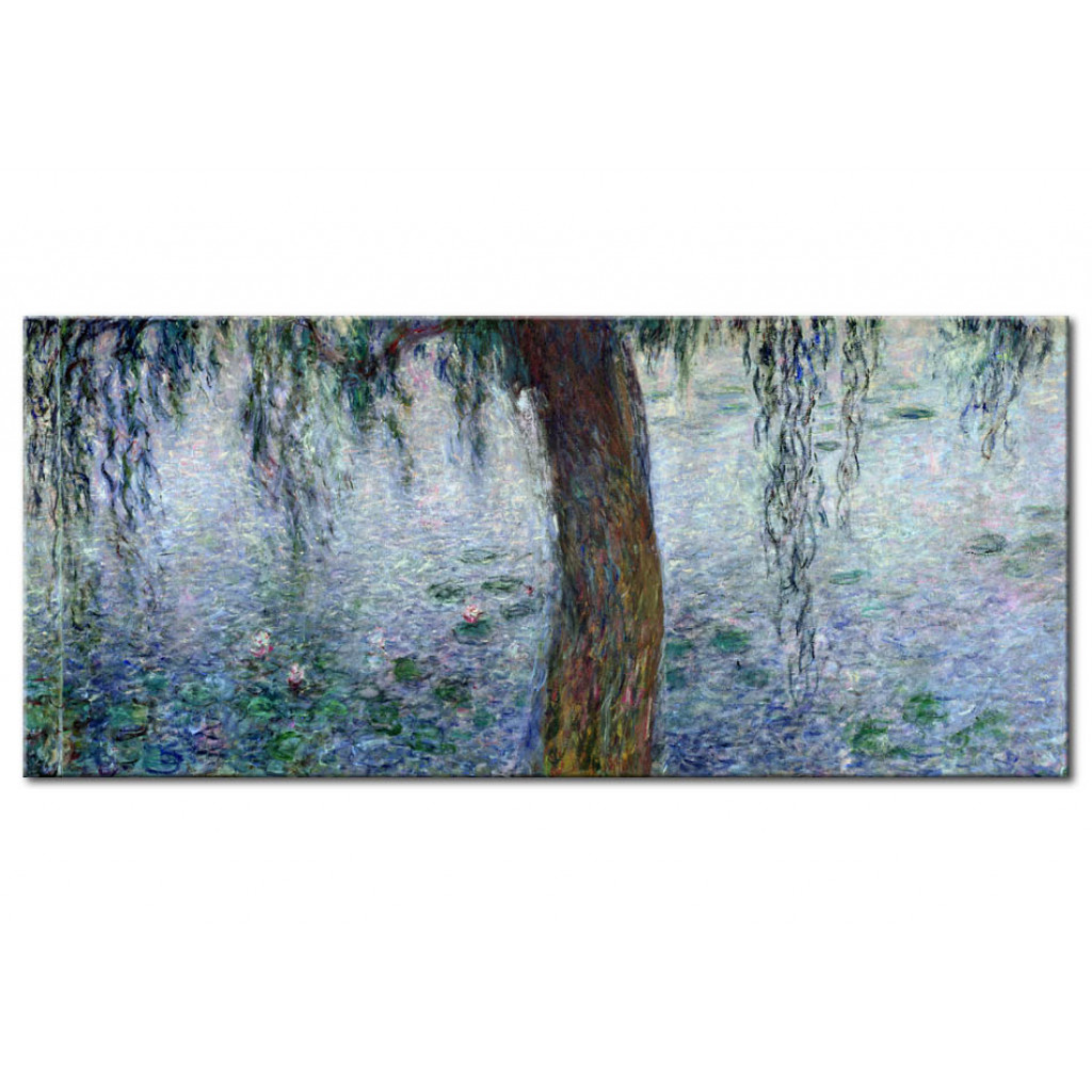 Schilderij  Claude Monet: Waterlilies: Morning With Weeping Willows, Detail Of The Right Section