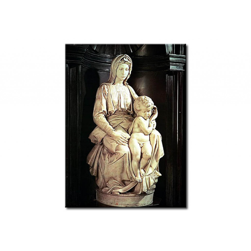 Schilderij  Michelangelo: Madonna And Child