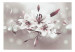 Mural de parede Flores Brancas em Fundo Cinza - Motivo floral de lírios com luzes brilhantes 64638 additionalThumb 1