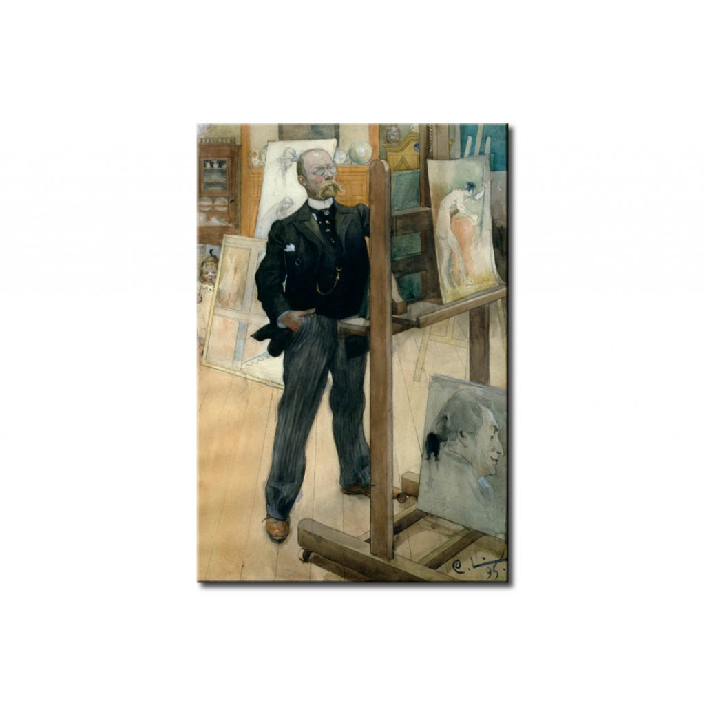 Schilderij  Carl Larsson: Selfportrait