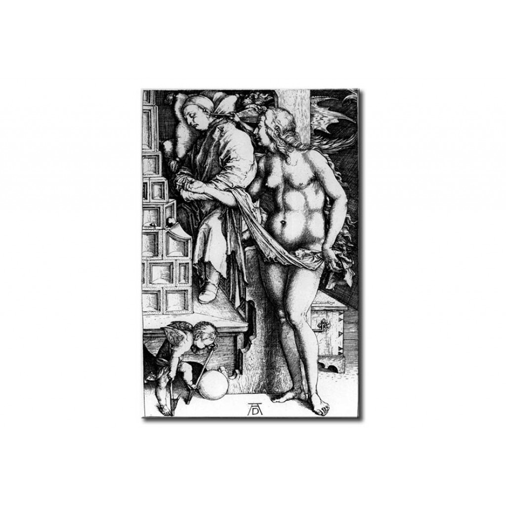Schilderij  Albrecht Dürer: The Temptation Of The Idler (or The Dream Of The Doctor)