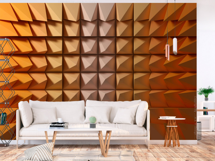 Mural de parede Estrutura simétrica - composição 3D com formas geométricas 134248