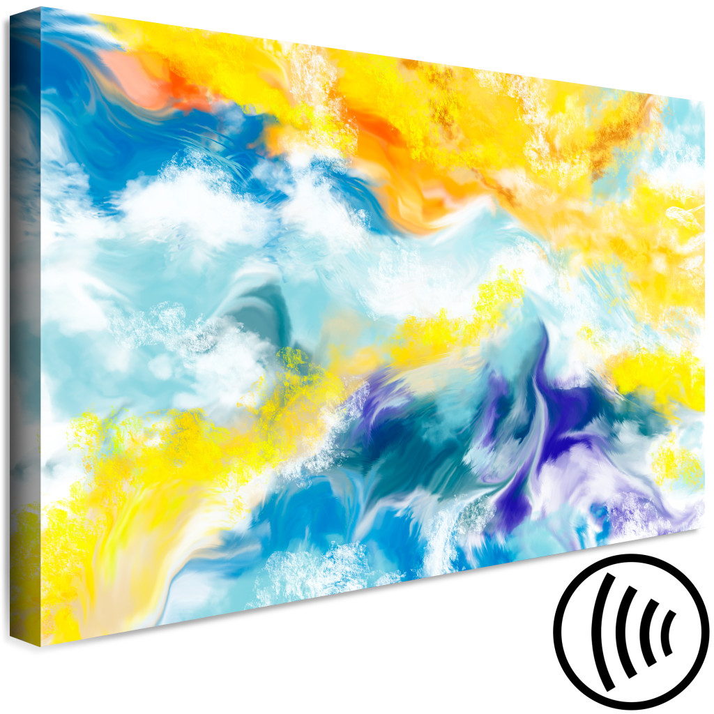 Schilderij  Abstract: Colorful Sky - Abstract Spots Imitating Clouds