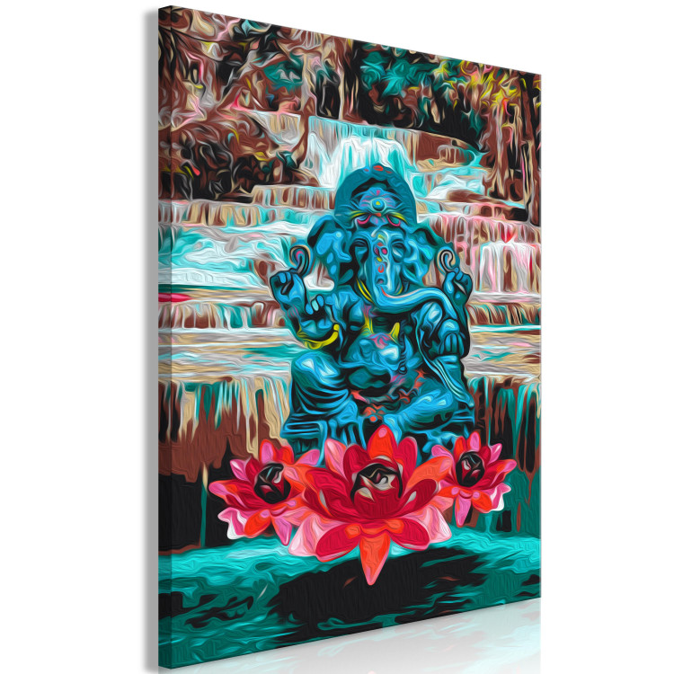 Malen nach Zahlen-Bild für Erwachsene Blue Deity - Levitating Ganesha against the Background of a Waterfall 146548 additionalImage 7