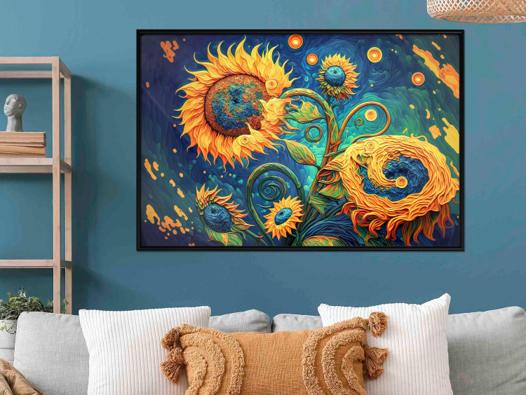 Cartel Sunflowers at Night - A Composition of Flowers Inspired by Van Gogh’s Style 151148 additionalImage 12