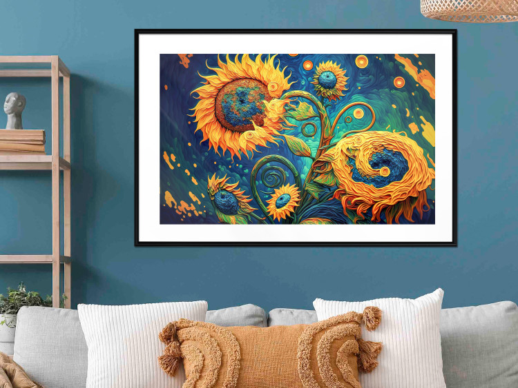 Cartel Sunflowers at Night - A Composition of Flowers Inspired by Van Gogh’s Style 151148 additionalImage 15