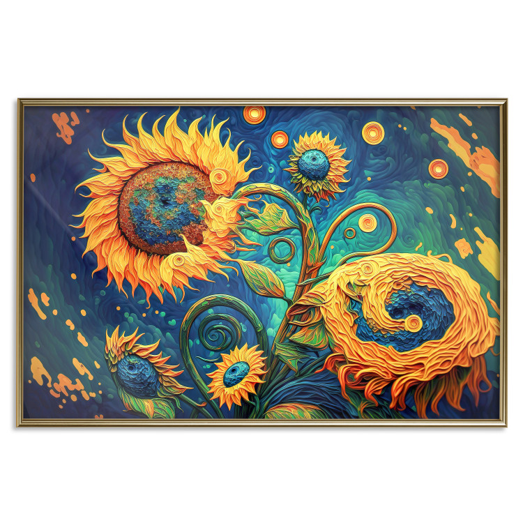 Cartel Sunflowers at Night - A Composition of Flowers Inspired by Van Gogh’s Style 151148 additionalImage 13